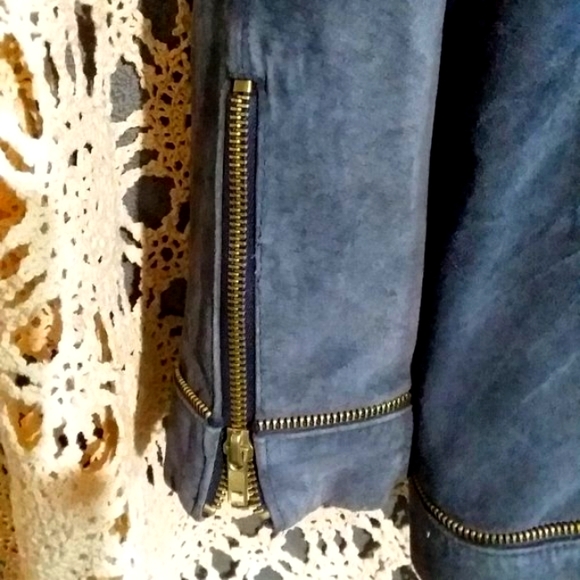 Linea by Louis Dell' Olio Suede Zippered Jacket with Zipper Detail - Picture 4 of 9